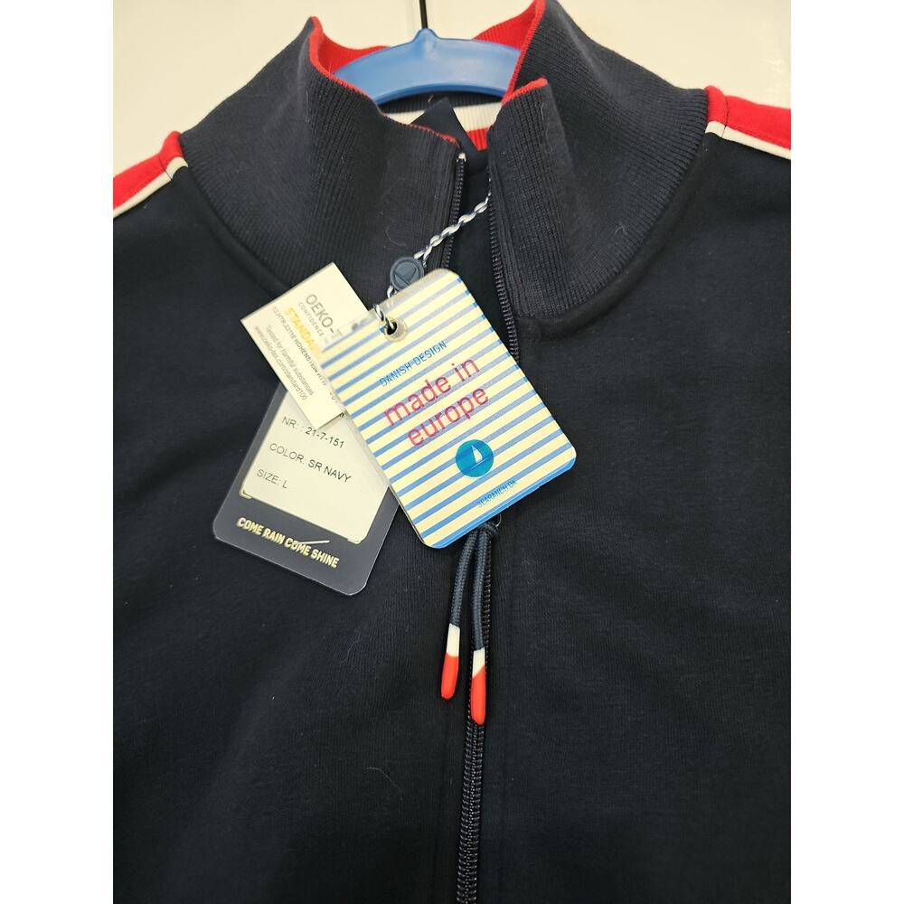 SEA RANCH Mens Jacket Zip-Up Jacket Sweater Navy Blue Knit Size L - Picture 9 of 11